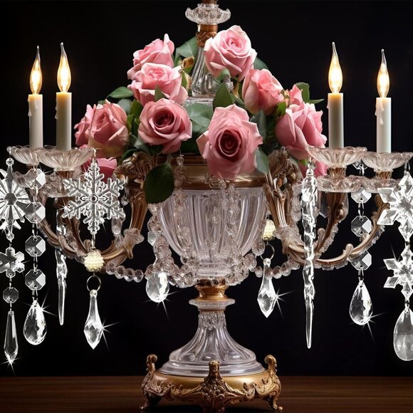 18pcs Crystal Christmas Ornaments for Tree Decorations-Hanging Acrylic Snowflake - Picture 3 of 9